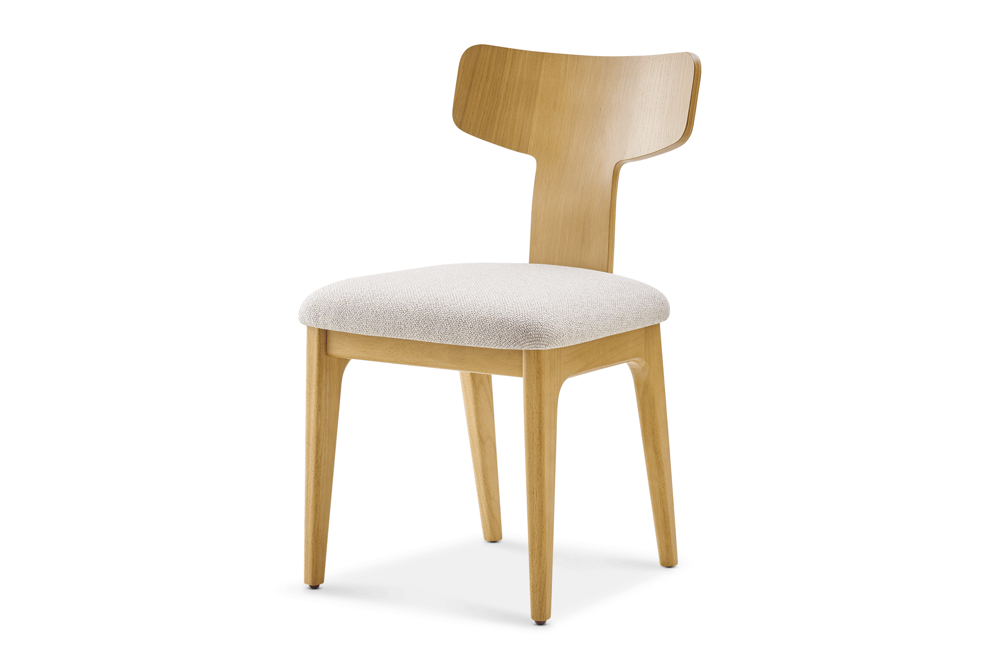 Tavi Wood Back Dining Chair, (Performance Hugo) Greige (Blonde Oak)
