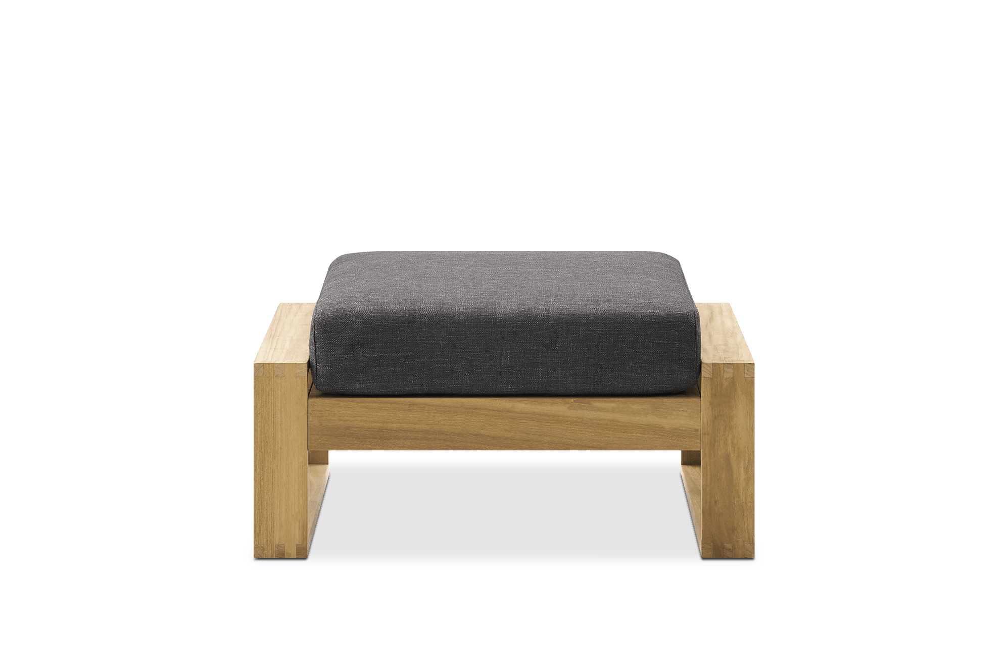 Rio Outdoor Teak Ottoman (Treated Version), Slate