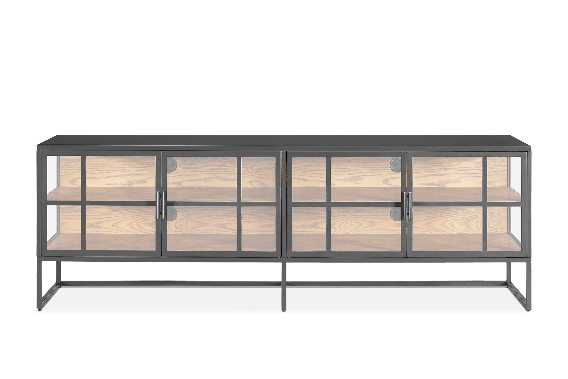 Panes Clear Glass TV Console, 180cm