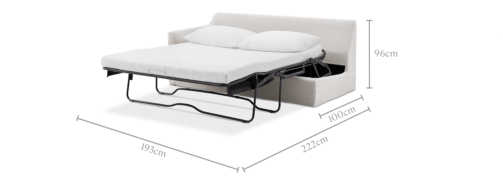 dimension of Agnes Left Arm Sofa Bed