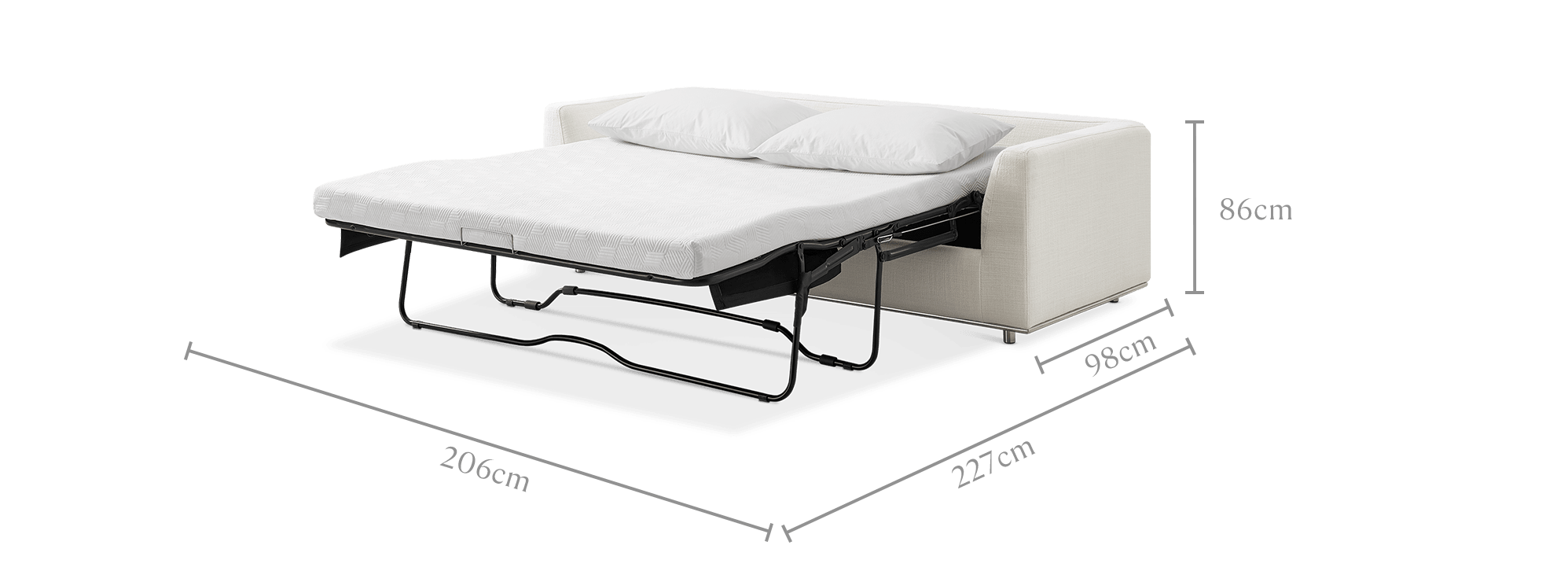 dimension of Hamilton 3 Seater Sofa Bed