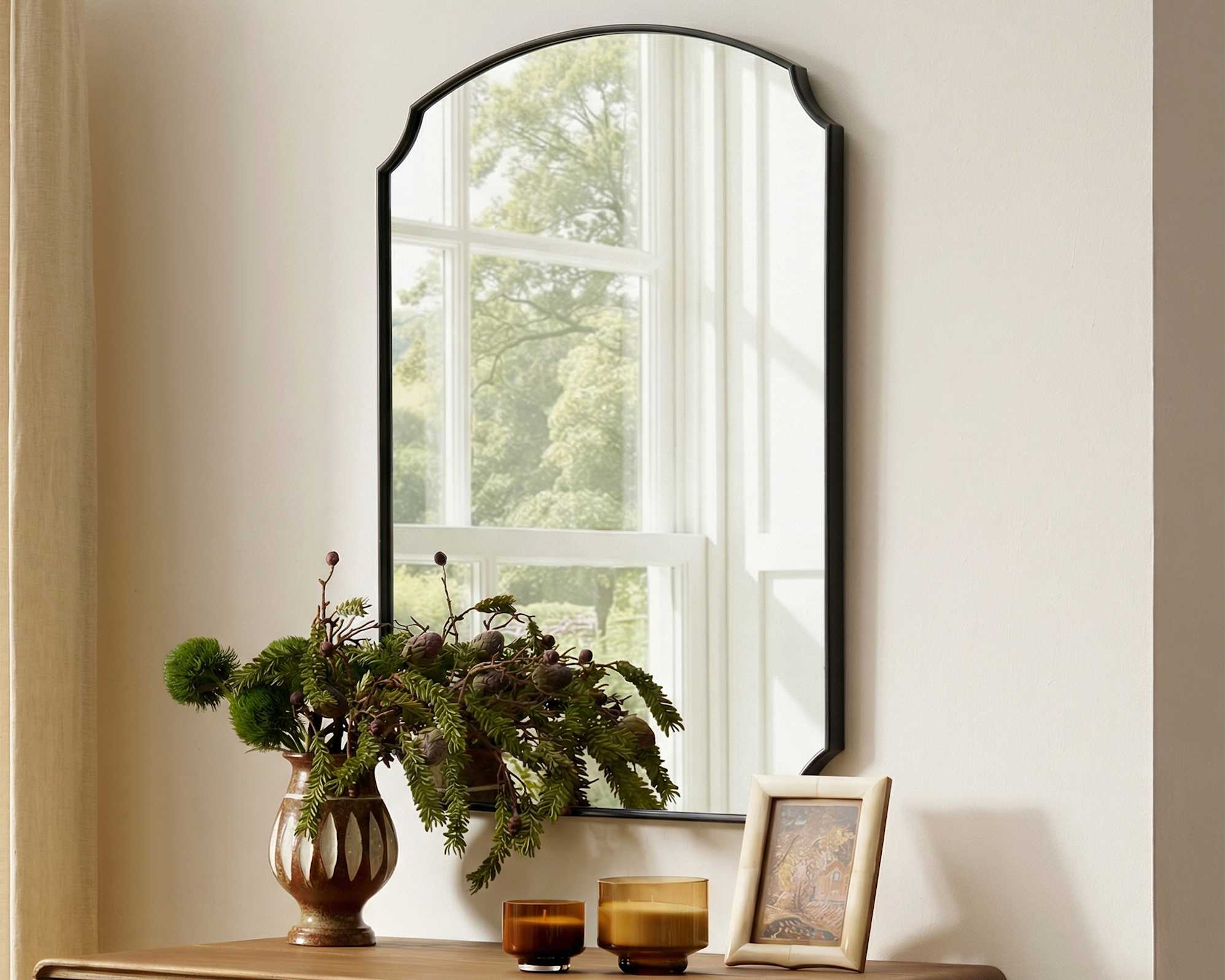 Aria Wall Mirror 76cmW x 100cmH, Black lifestyle