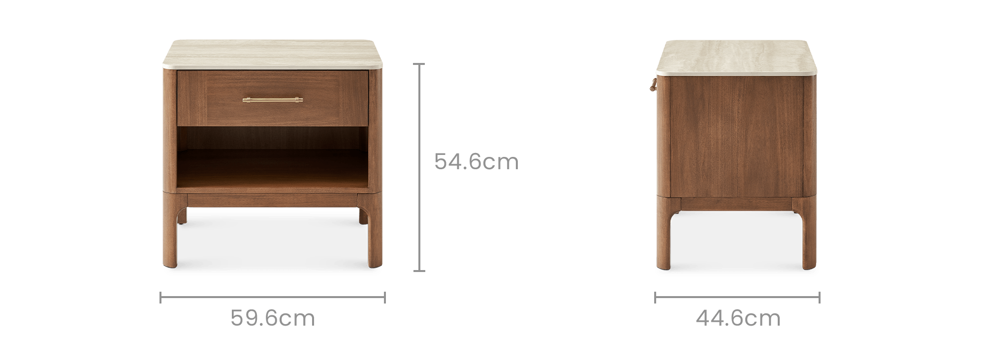 dimension of Arlen 1-Drawer Bedside Table