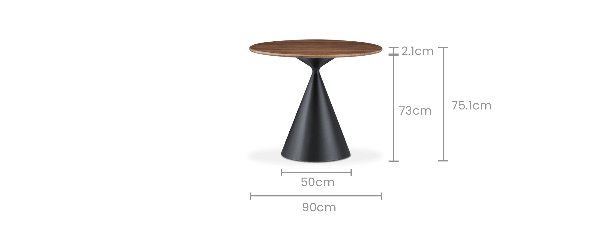 dimension of Forma Round Dining Table