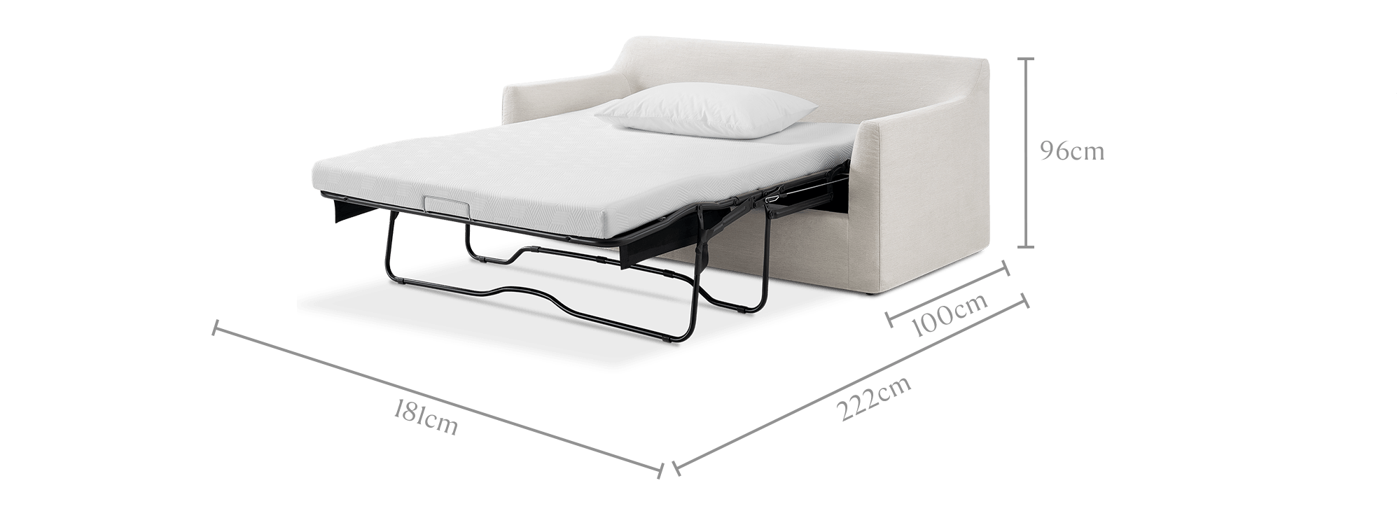 dimension of Agnes 2 Seater Sofa Bed
