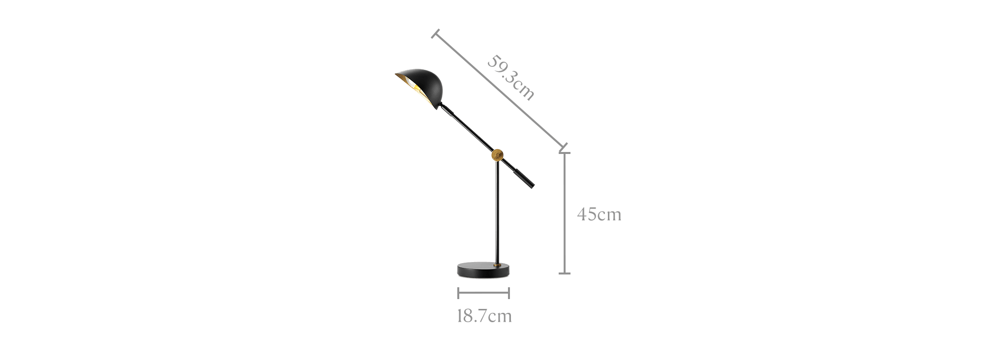 dimension of Benedict Table Lamp