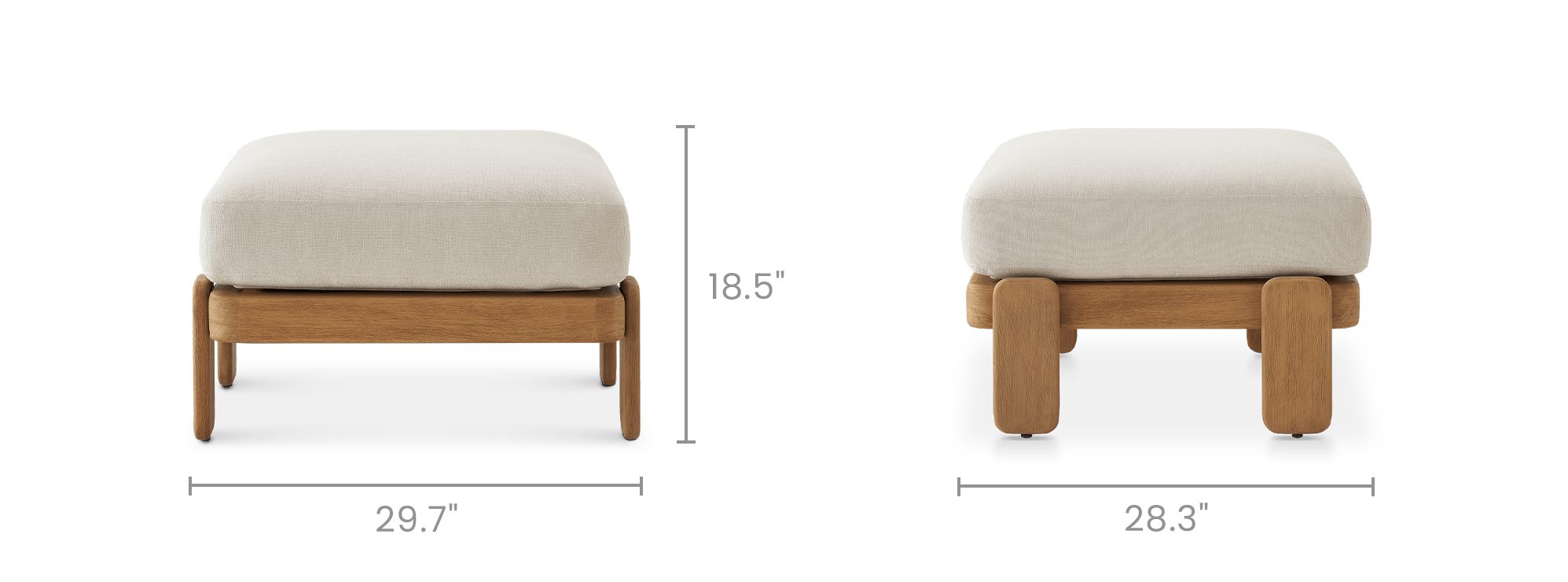 dimension of Eden Outdoor Ottoman