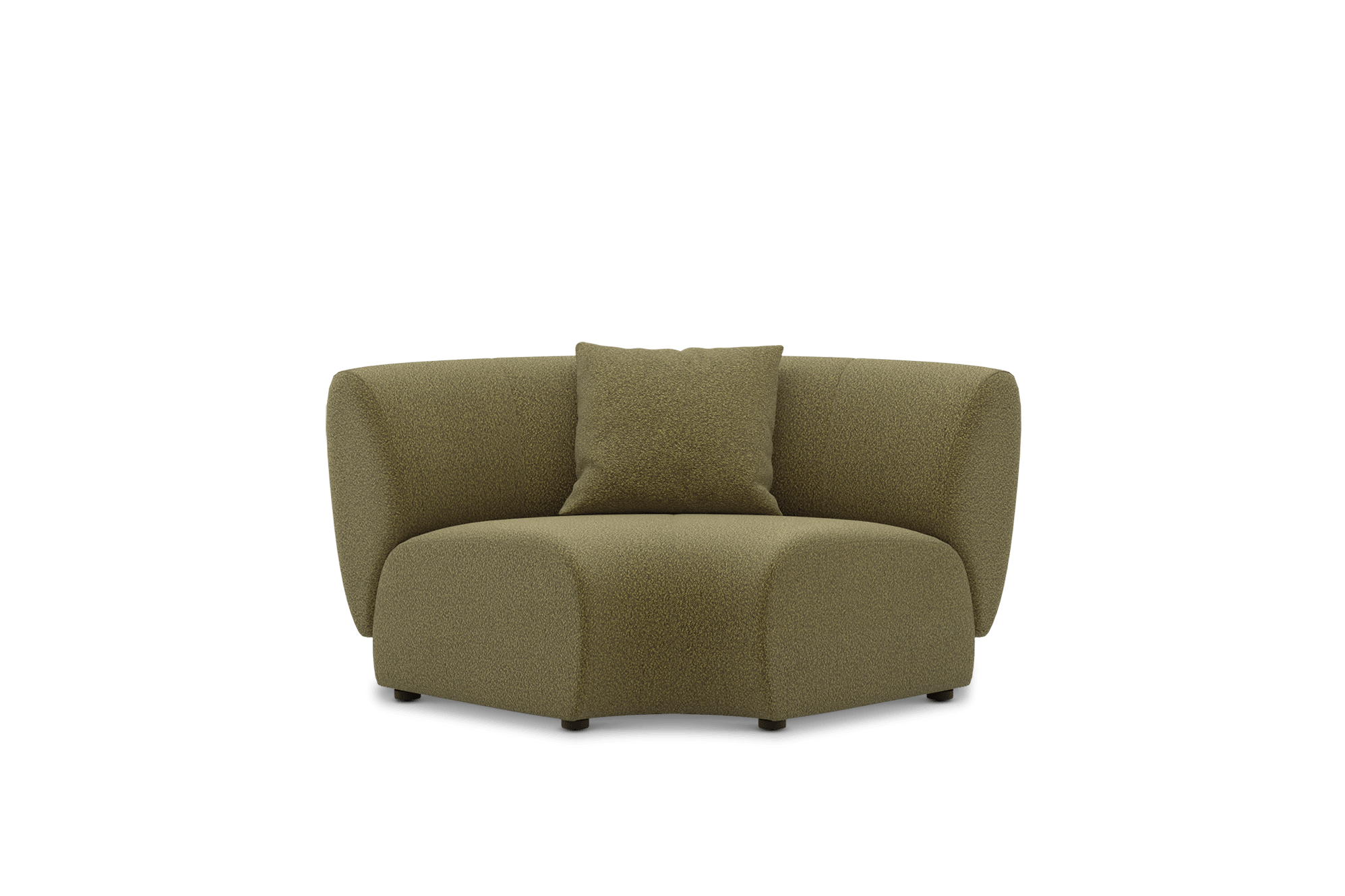 Auburn Curve Corner Sofa Customised, (Performance Boucle) Moss