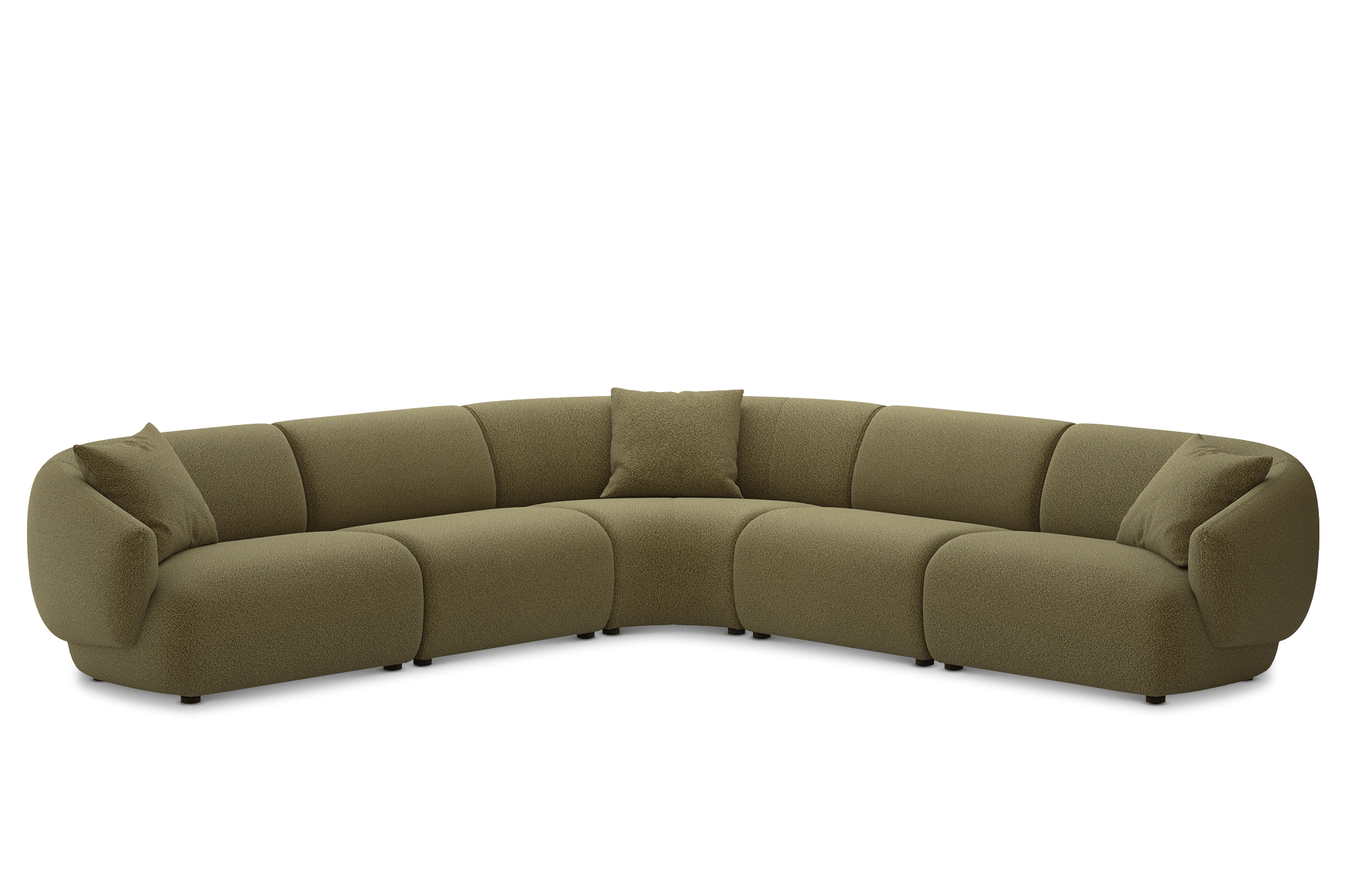 Auburn L-Shape Sectional Sofa Customised, (Performance Boucle) Moss