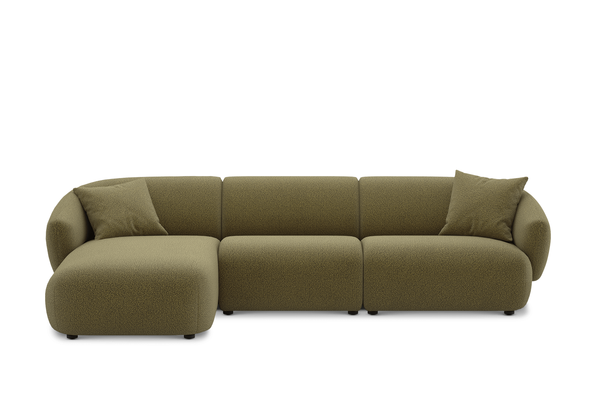 Auburn Chaise Sectional Sofa Left Facing Customised, (Performance Boucle) Moss