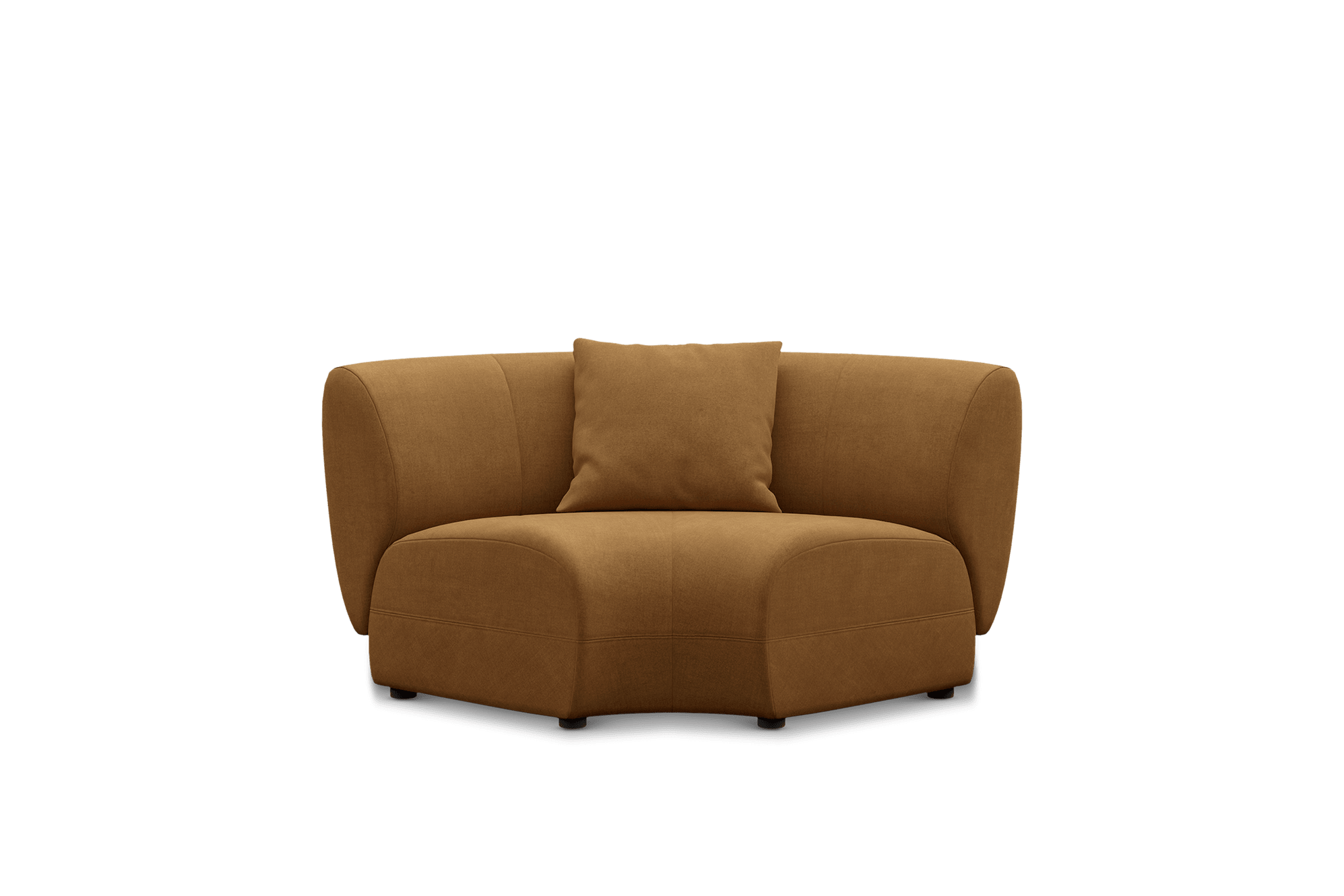 Auburn Curve Corner Sofa Customised, (Performance Fleece) Caramel