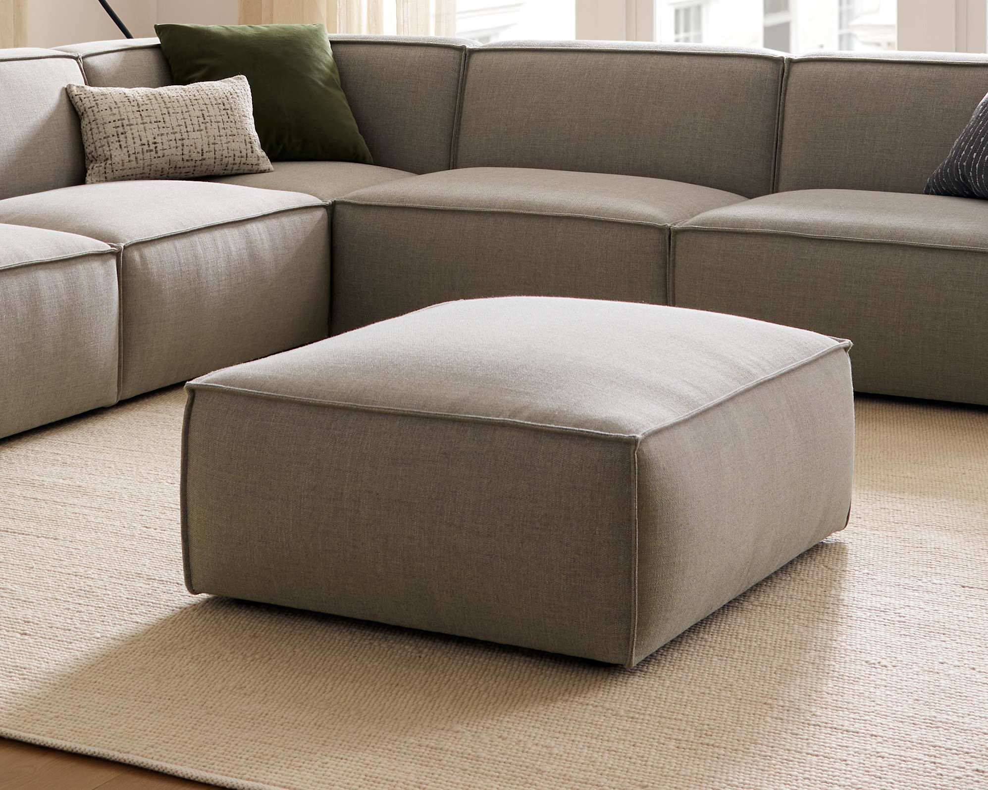 Jonathan Ottoman, (Performance Twill) Dove Grey lifestyle