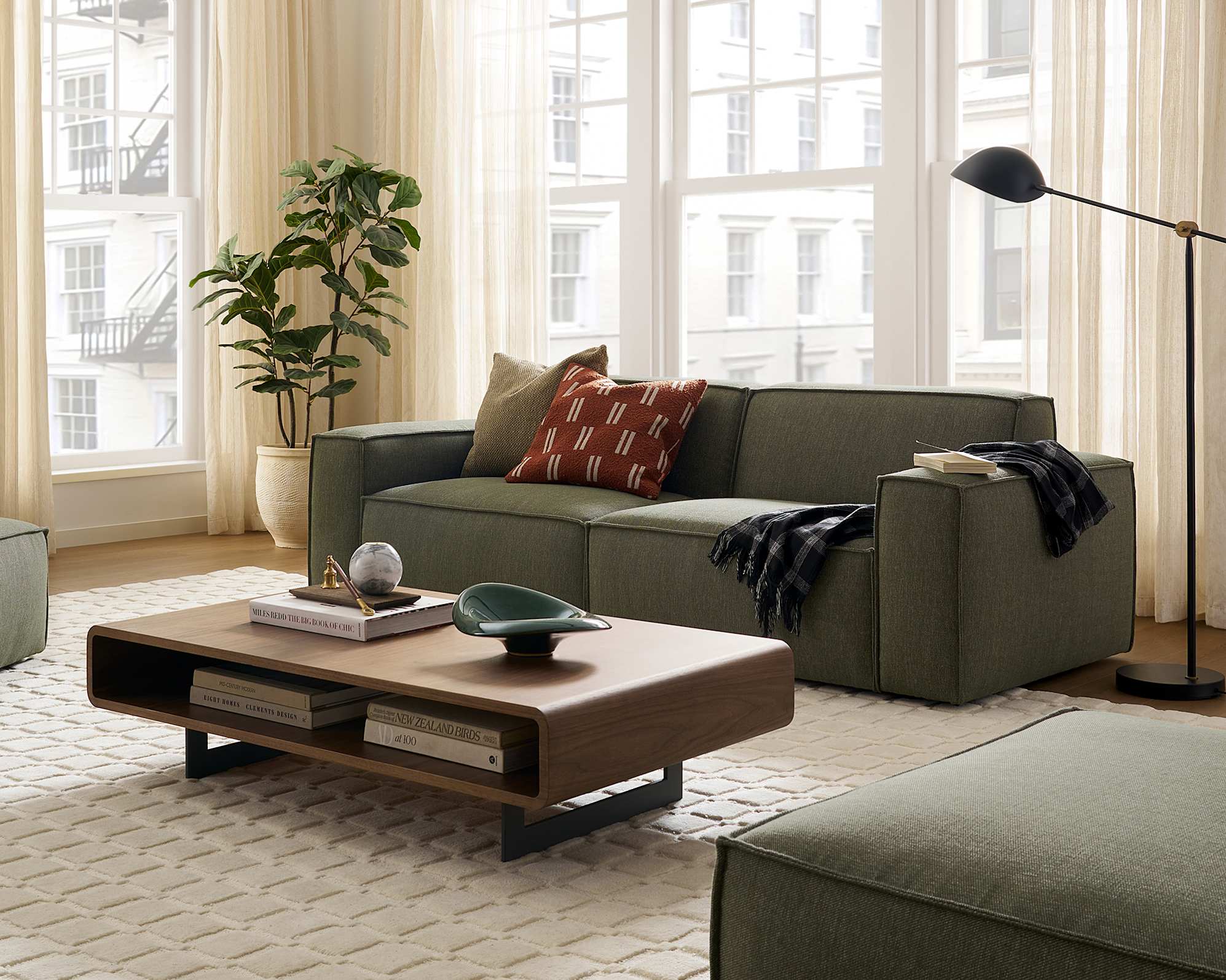 Jonathan 3 Seater Sofa, (Performance Twill) Moss lifestyle