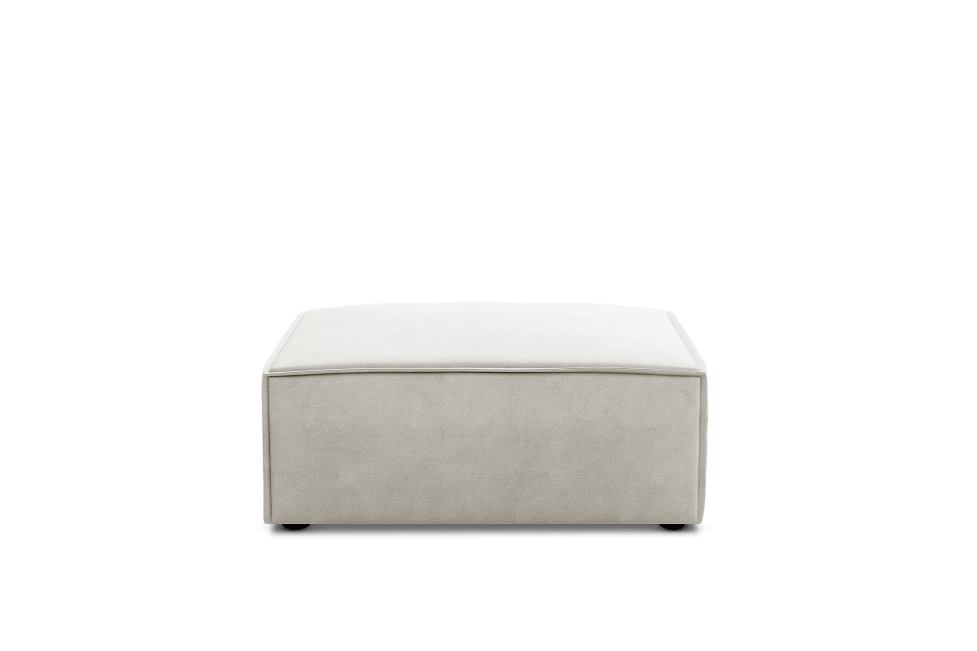 Jonathan Leather Ottoman Customised, (Marche) Ivory