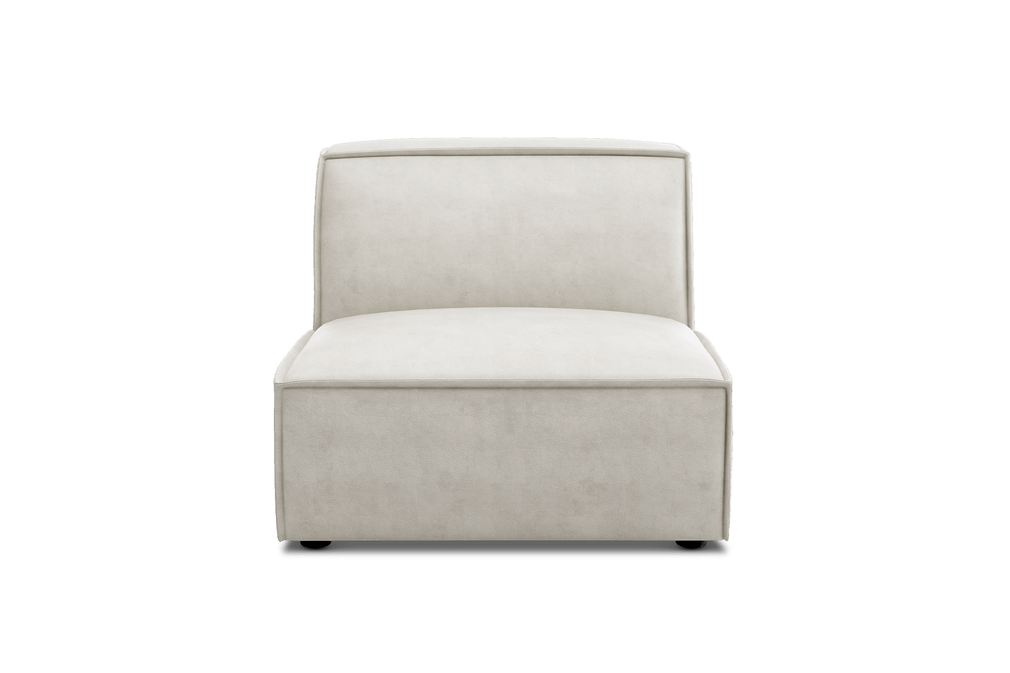 Jonathan Leather Armless Sofa Customised, (Marche) Ivory