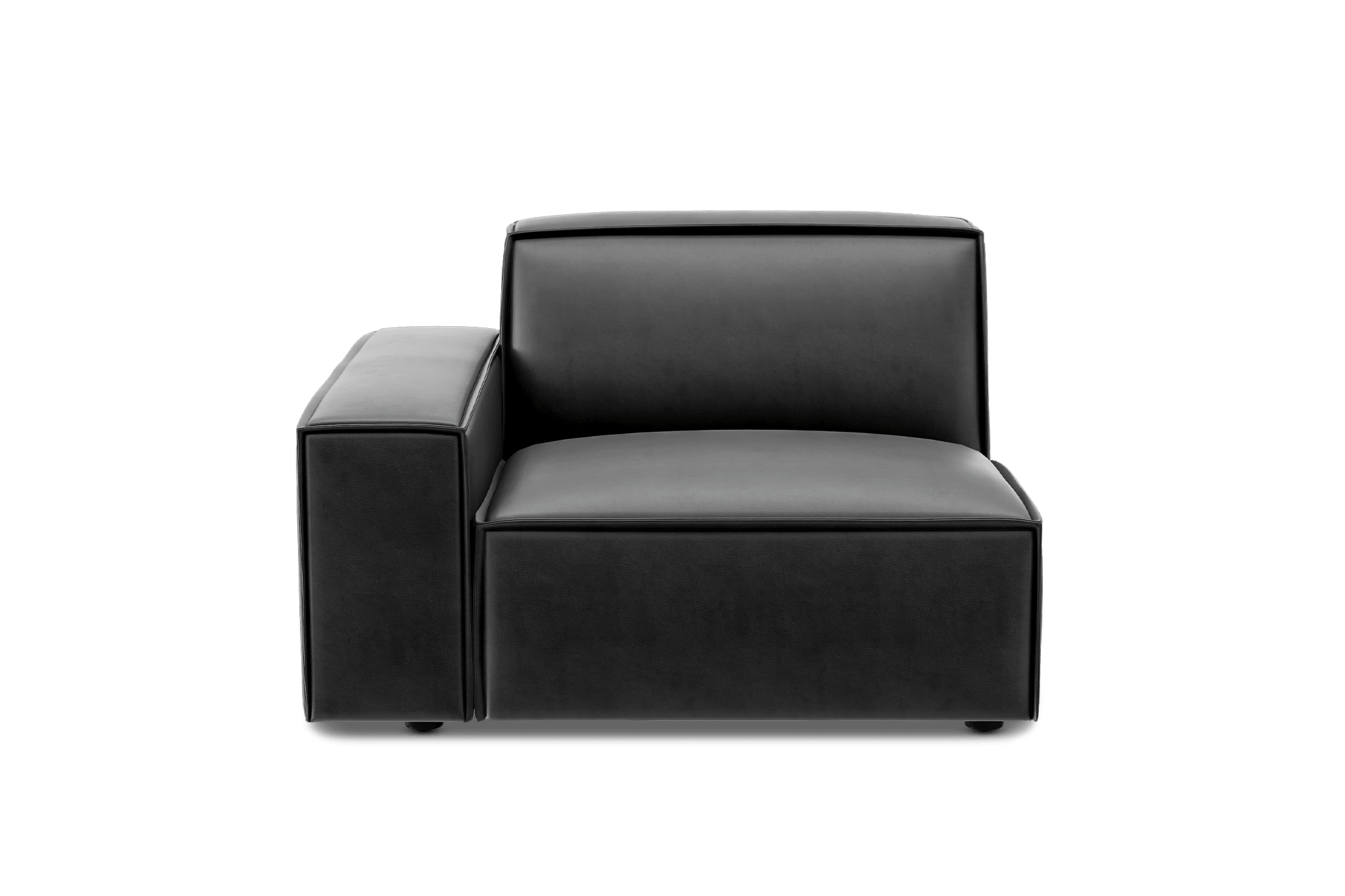 Jonathan Leather Left Arm Sofa Customised, (Marche) Graphite