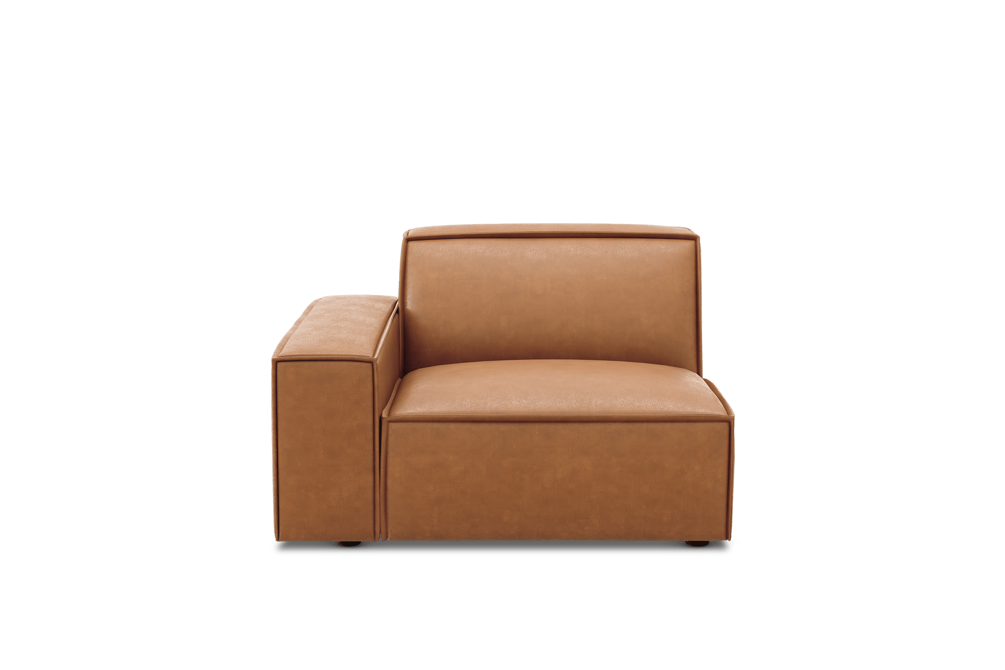 Jonathan Leather Left Arm Sofa Customised, (Marche) Cocoa
