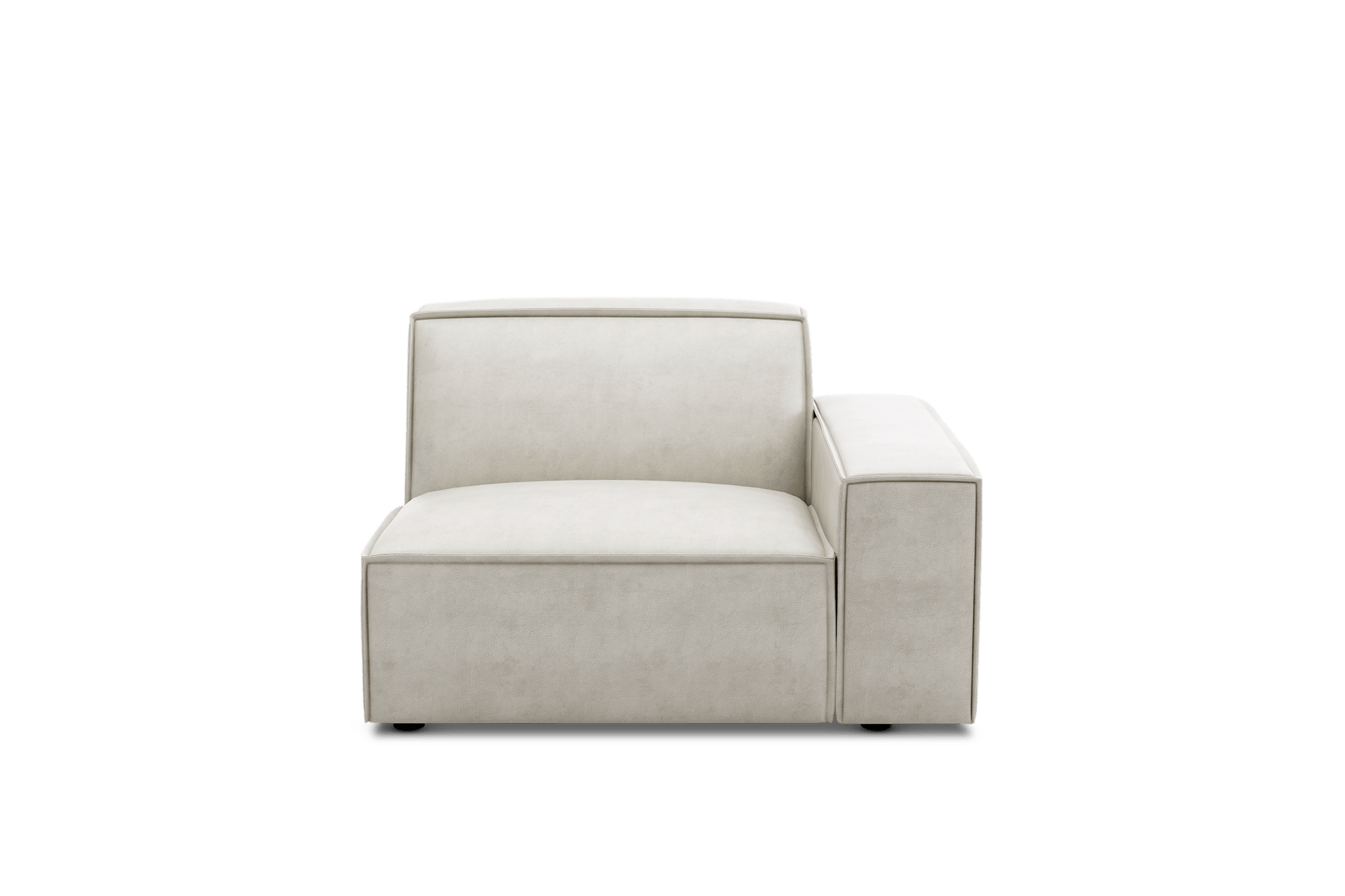 Jonathan Leather Right Arm Sofa Customised, (Marche) Ivory