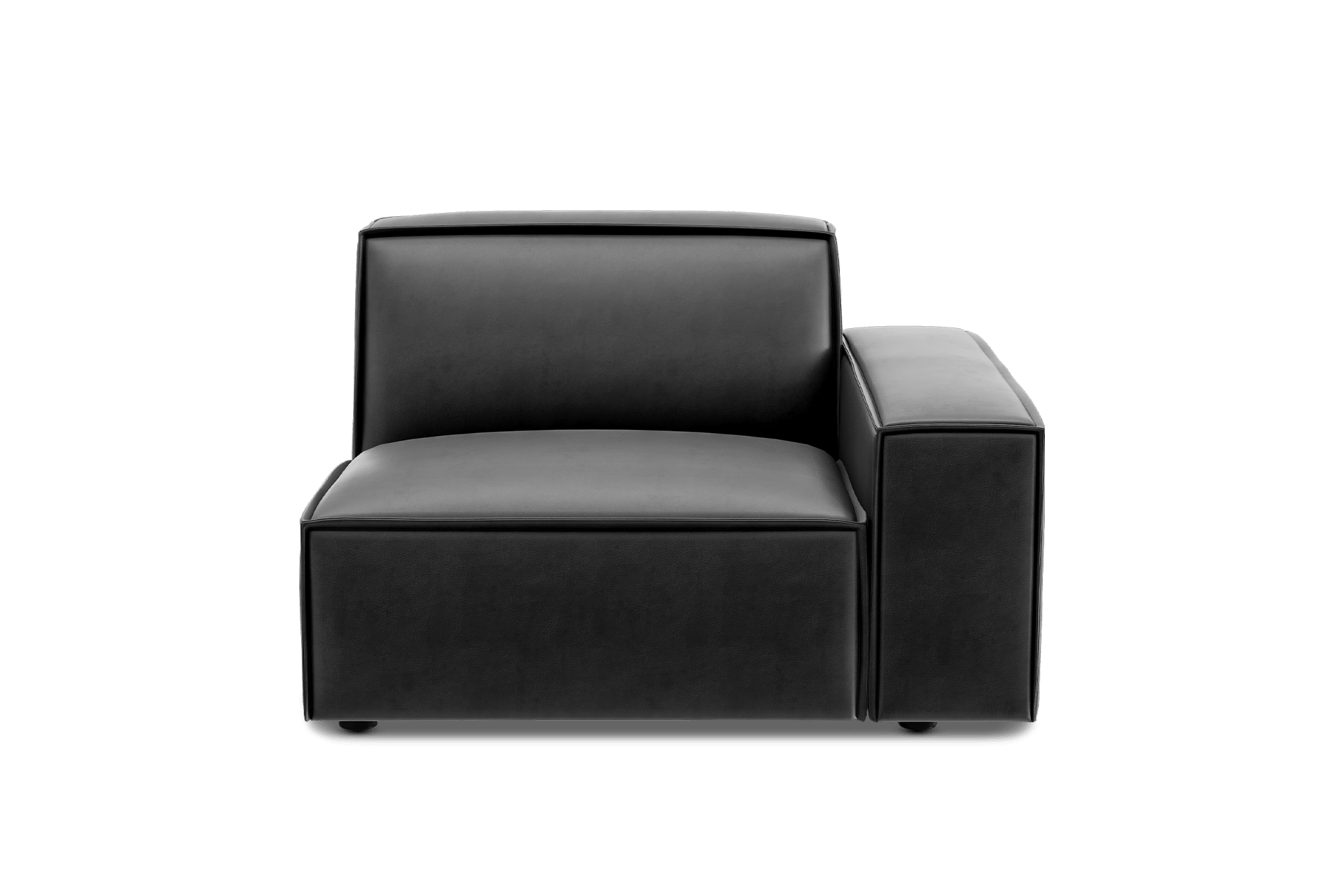 Jonathan Leather Right Arm Sofa Customised, (Marche) Graphite