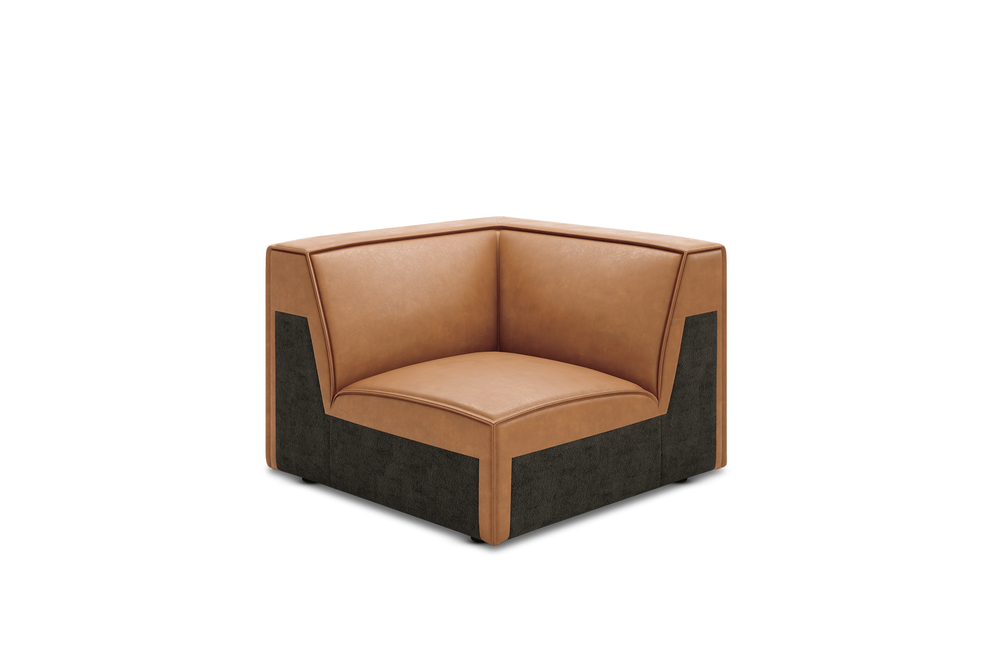 Jonathan Leather Corner Sofa Customised, (Marche) Cocoa