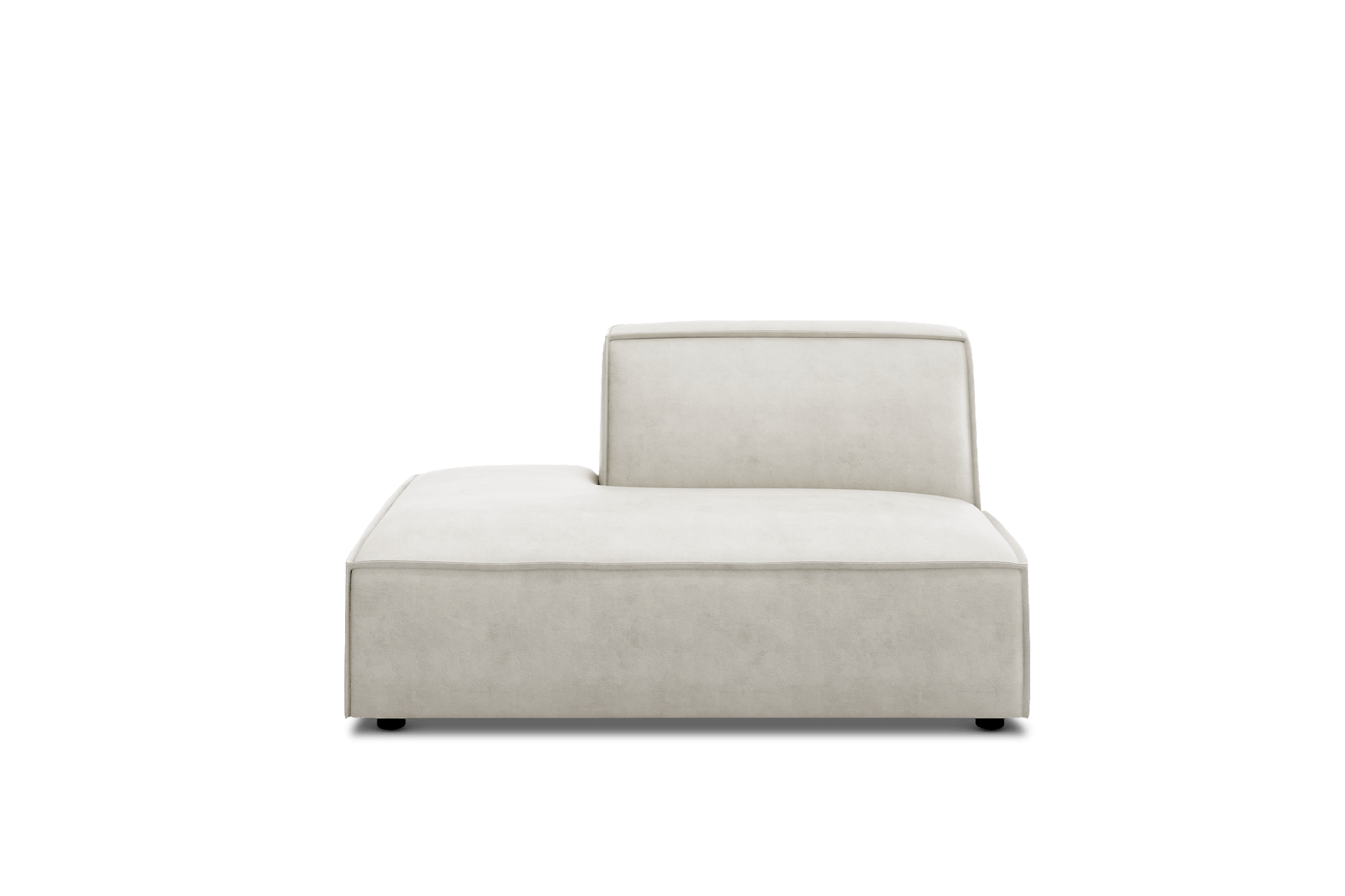 Jonathan Leather Left Chaise Customised, (Marche) Ivory