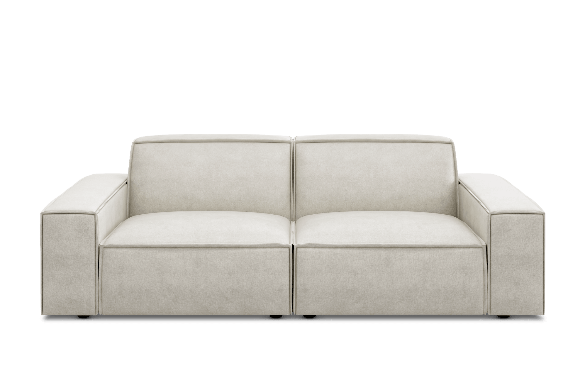 Jonathan Leather Sofa Customised, (Marche) Ivory