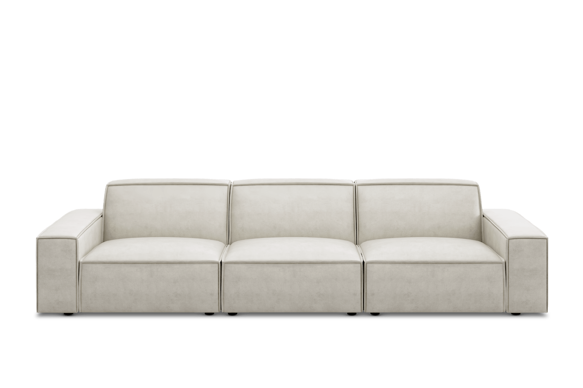 Jonathan Leather Extended Sofa Customised, (Marche) Ivory