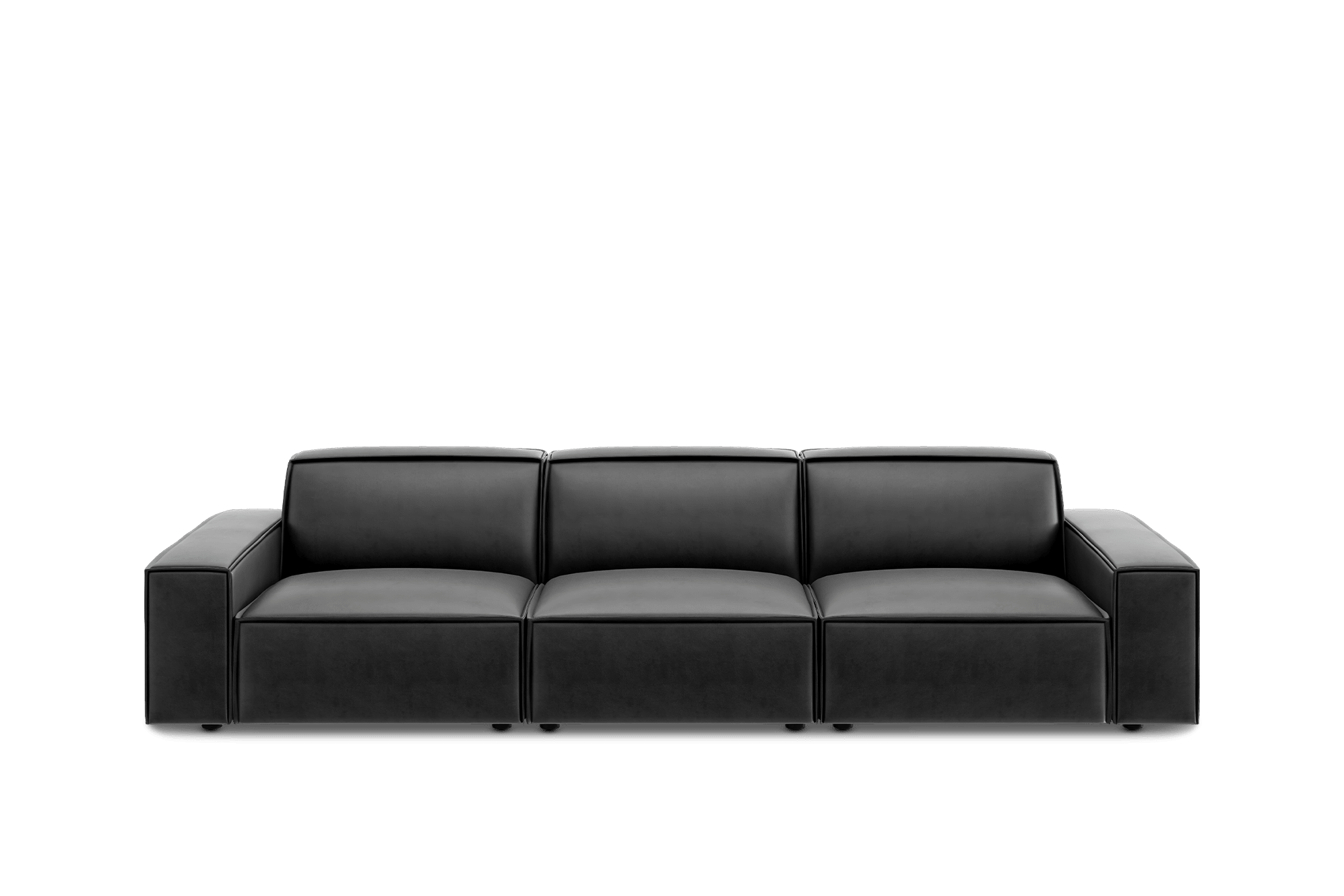 Jonathan Leather Extended Sofa Customised, (Marche) Graphite