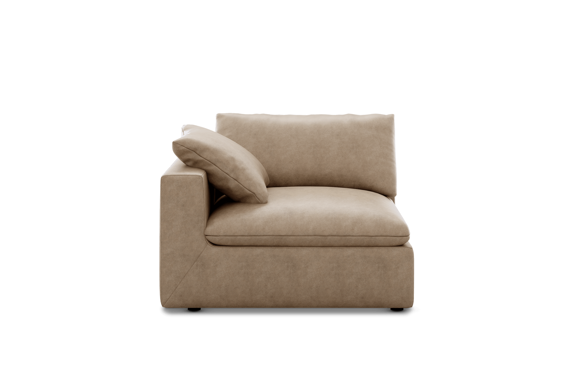 Dawson Leather Left Arm Sofa Customised, (Lugano) Warm Taupe