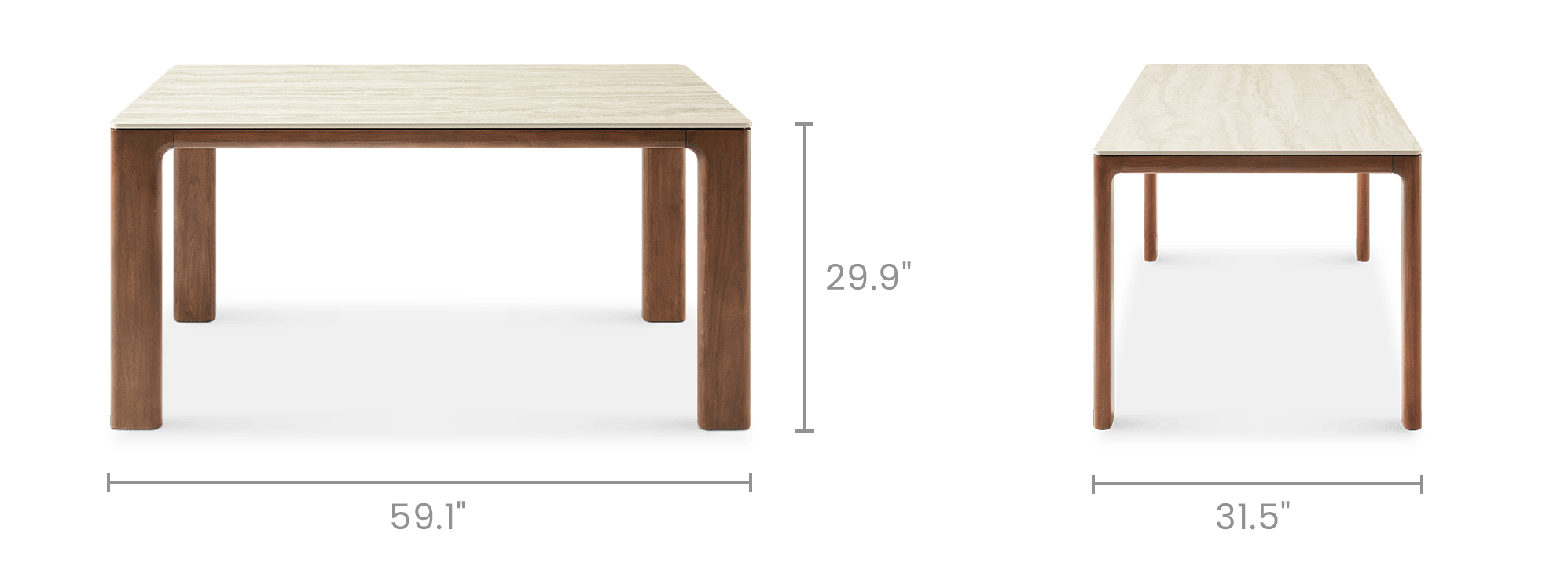 dimension of Arlen Sintered Stone Dining Table