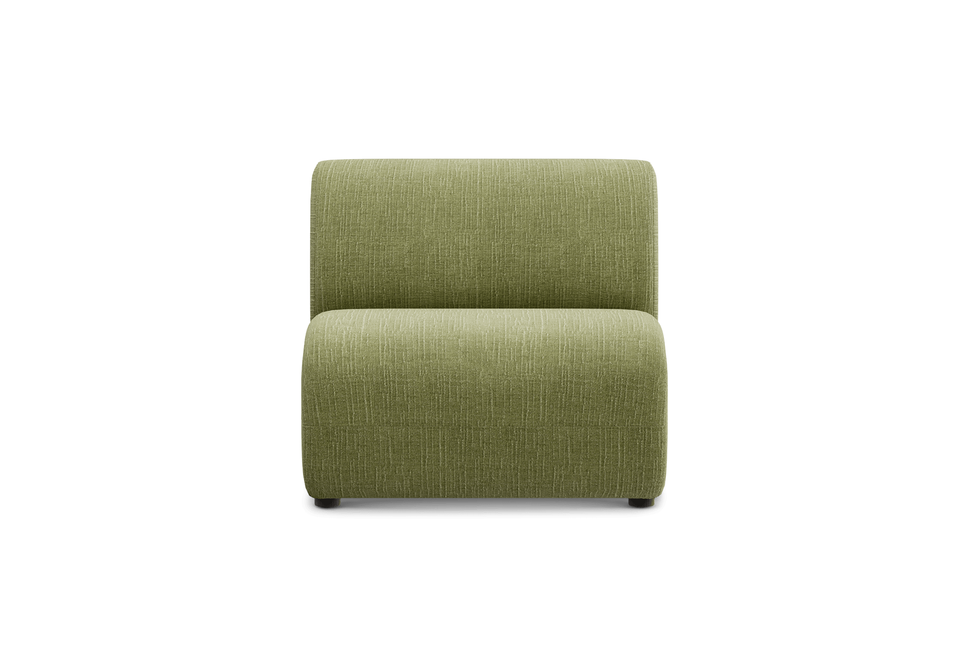 Auburn Armless Sofa Customised, (Washed Chenille) Moss