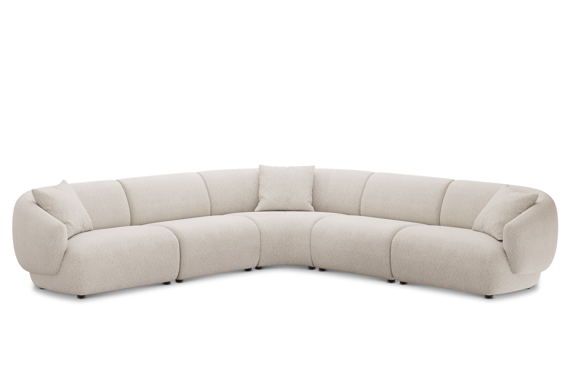 Auburn L-Shape Sectional Sofa Customised, (Performance Boucle) Cream