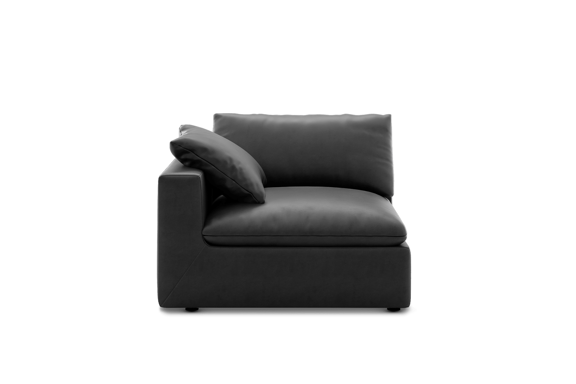 Dawson Leather Left Arm Sofa Customised, (Marche) Graphite