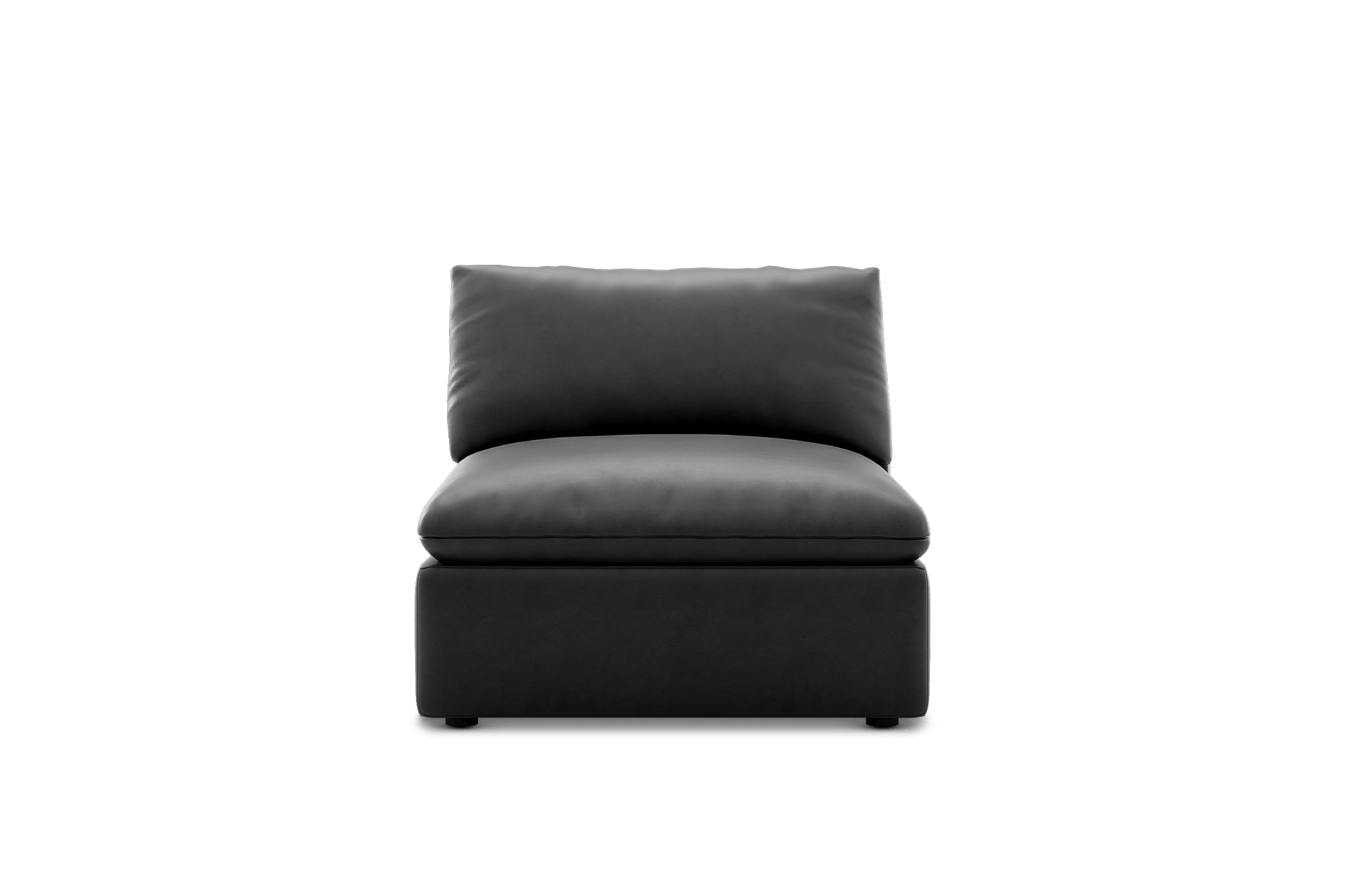 Dawson Leather Armless Sofa Customised, (Marche) Graphite