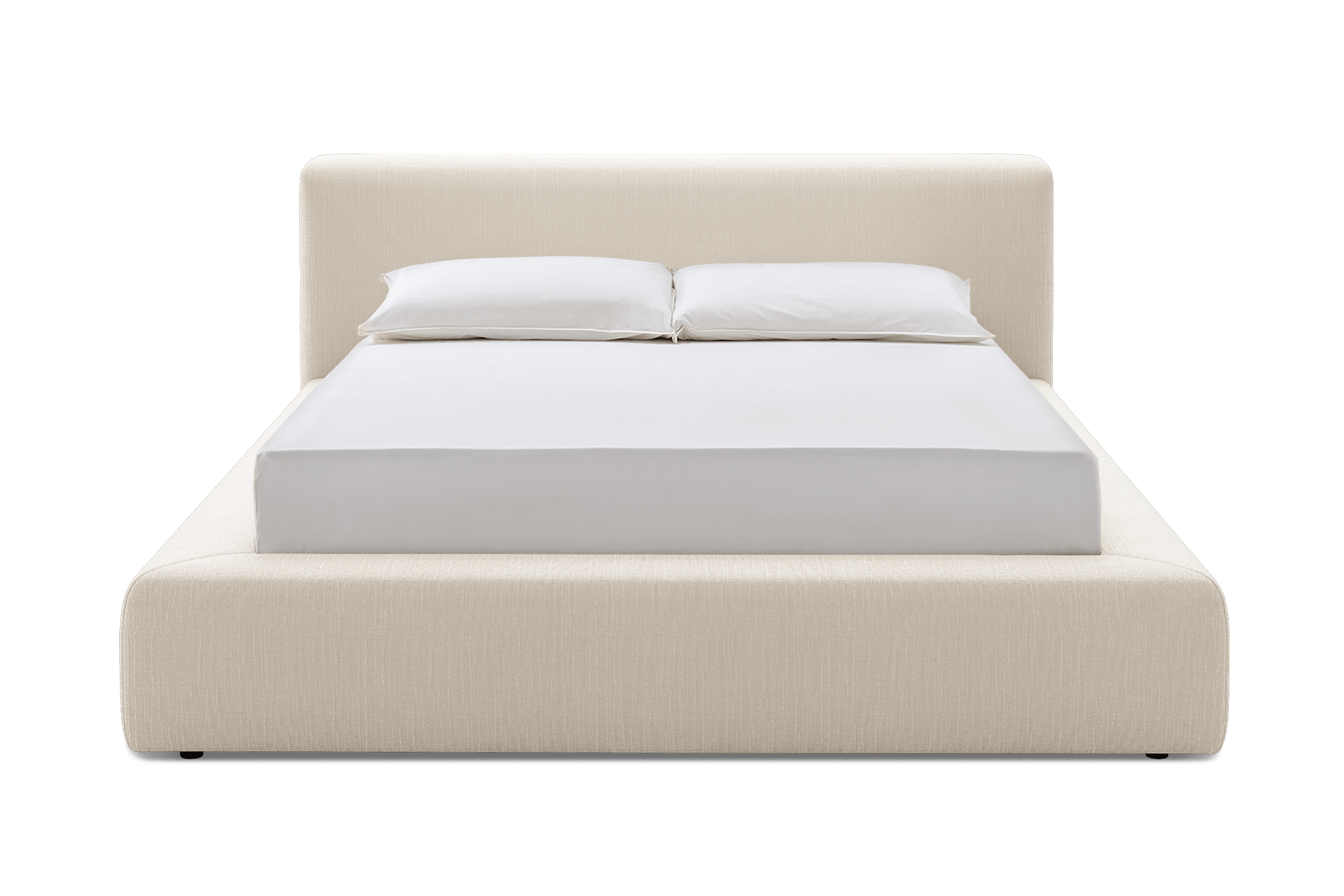 Dawson Queen Size Bed Customised, (Washed Chenille) Cream