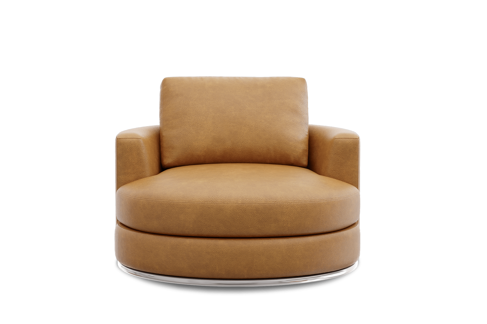 Hamilton Leather Swivel Armchair 100cm Customised, (Lugano) Caramel