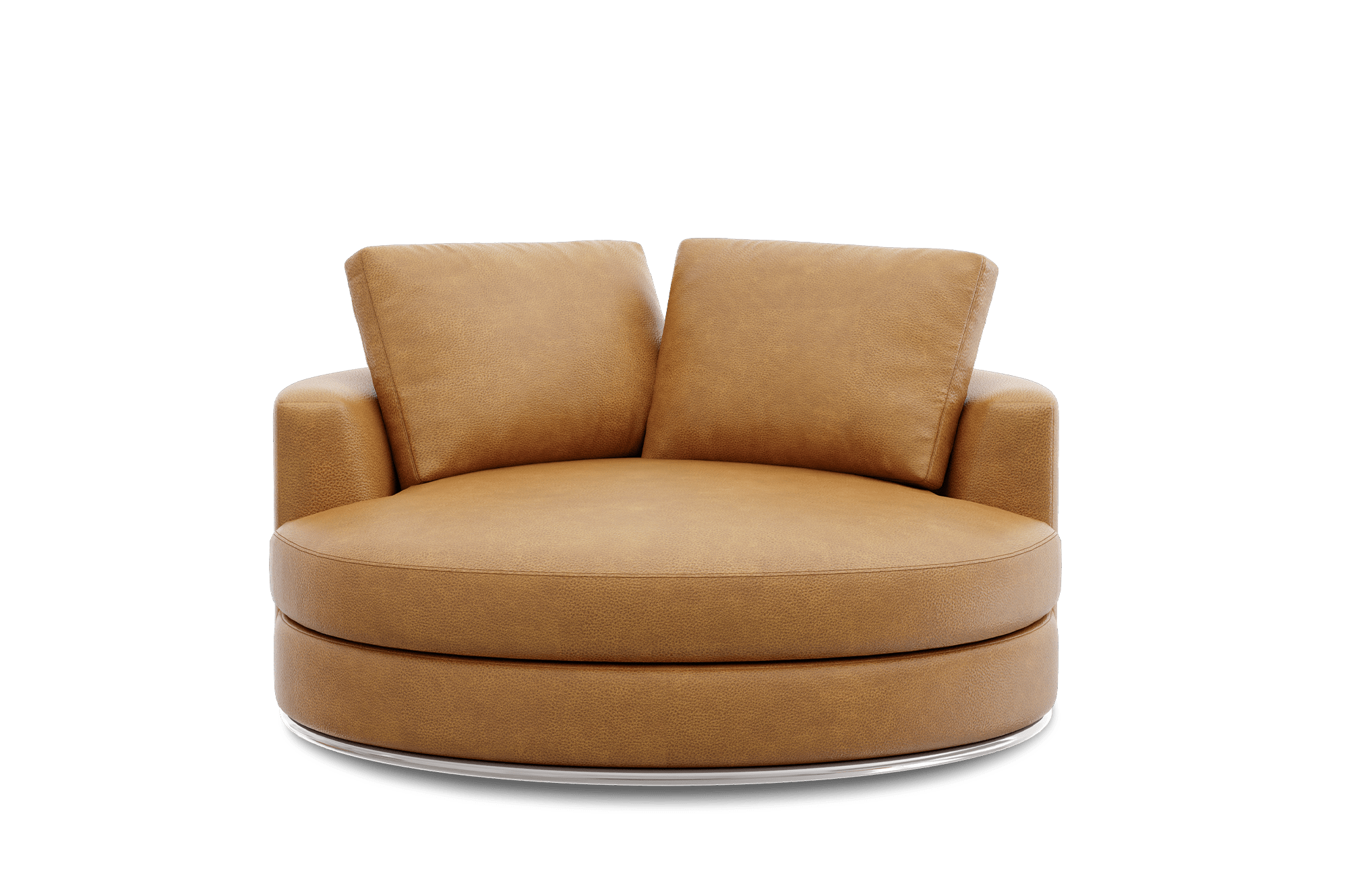 Hamilton Leather Swivel Armchair 130cm Customised, (Lugano) Caramel