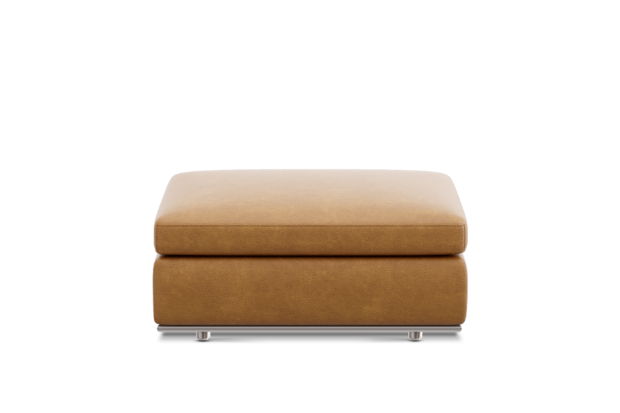 Hamilton Leather Storage Ottoman Customised, (Lugano) Caramel