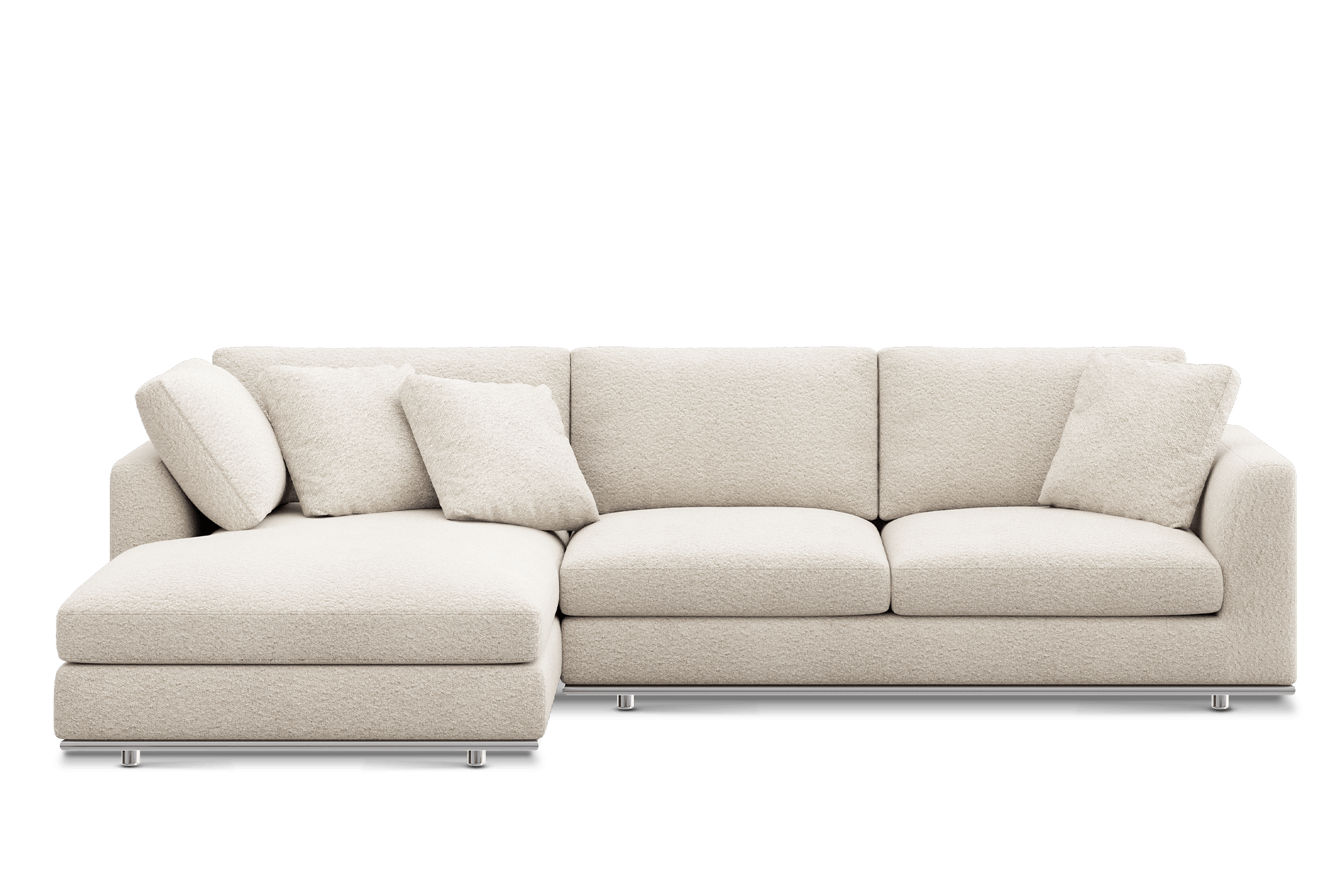 Hamilton Chaise Sectional Sofa Left Facing Cover Customised, (Performance Boucle) Cream
