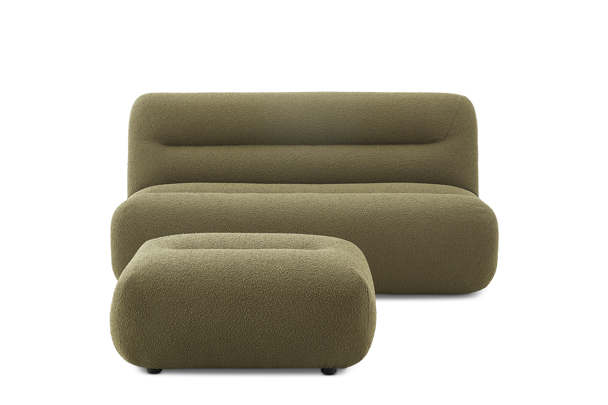 Tovi Performance Boucle 2 Seater Armless Sofa with Ottoman 2
