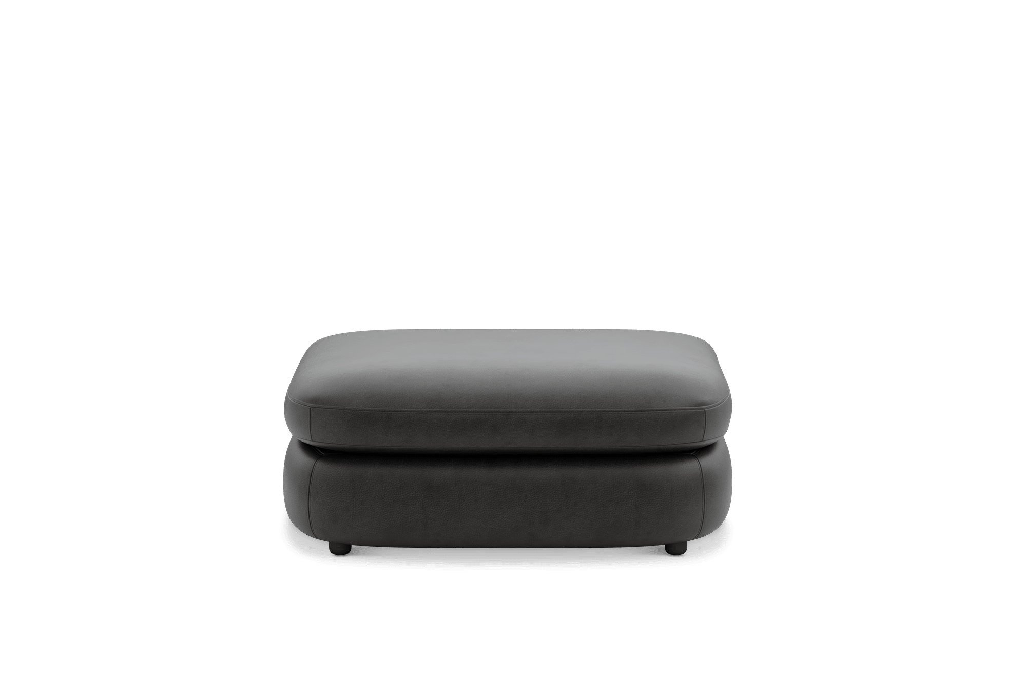Fable Leather Side Ottoman Customised, (Marche) Graphite