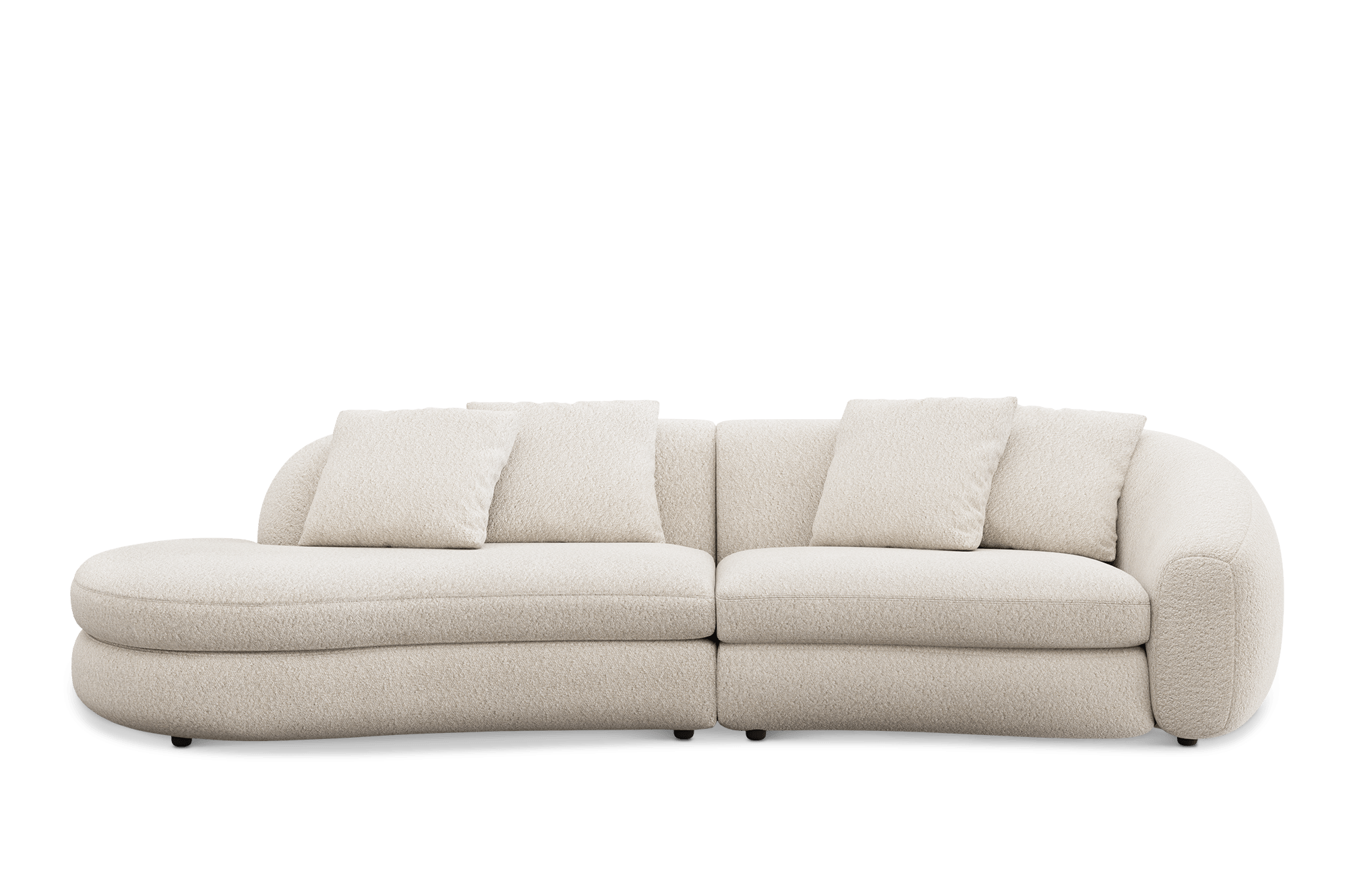 Fable Side Chaise Sofa Left Facing Customized, (Performance Boucle) Cream
