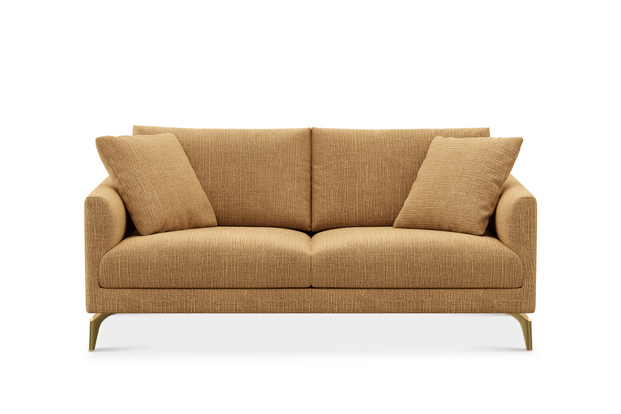 Lena 2 Seater Sofa Cover Customised, (Washed Chenille) Caramel