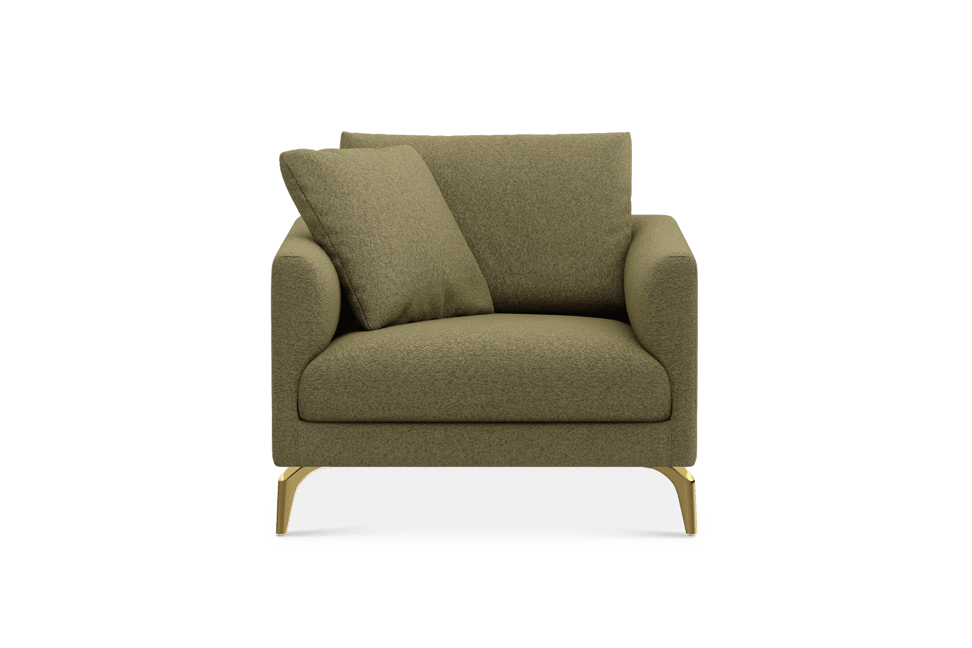 Lena Armchair Customised, (Performance Boucle) Moss (Brass Legs)