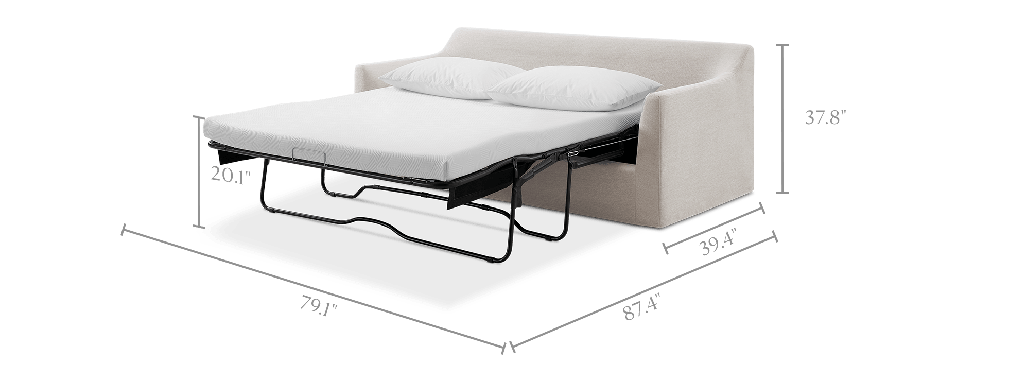dimension of Agnes Sleeper Sofa