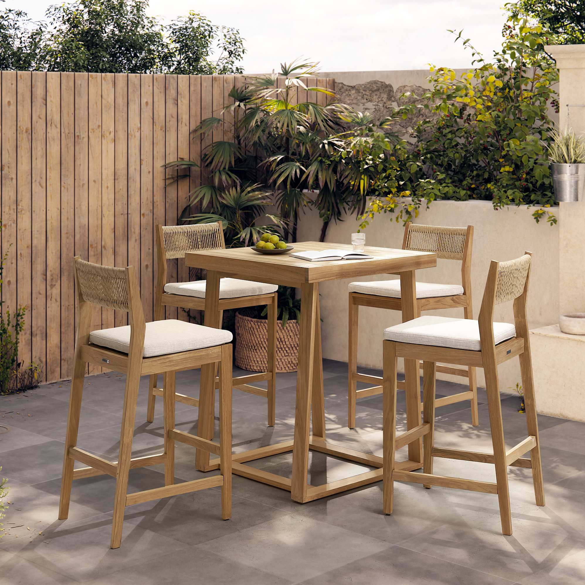 Rio Outdoor Teak Bar Table & Stool Set