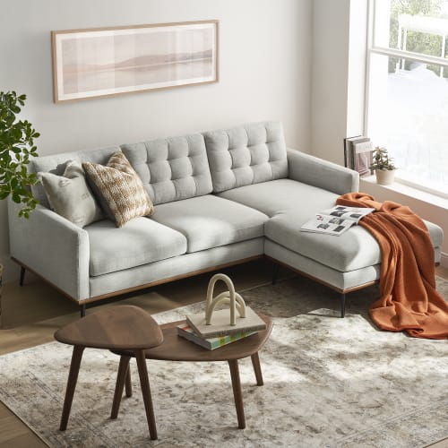 Isaac Reversible Sectional Sofa, Ivory Beige | Castlery United States