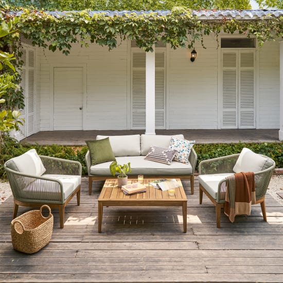 Outdoor couch with dining table store