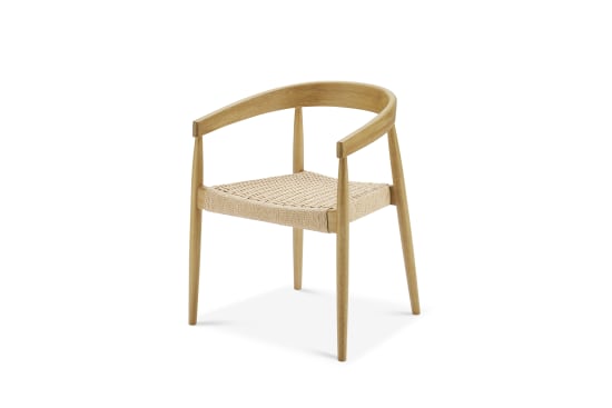 White wooden chair with arms top
