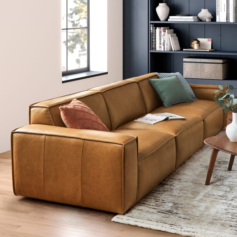 Castlery leather hot sale sofa